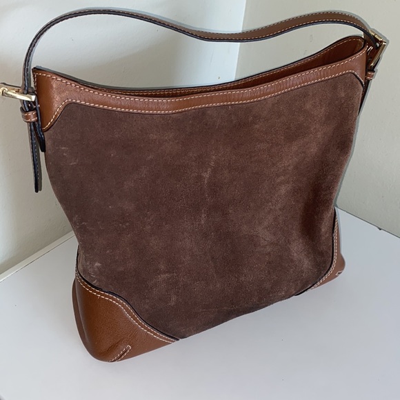 Michael Kors. 'jet Set' Code: B-1206 Taupe Brown Suede Leather Tote. - Picture 12 of 13